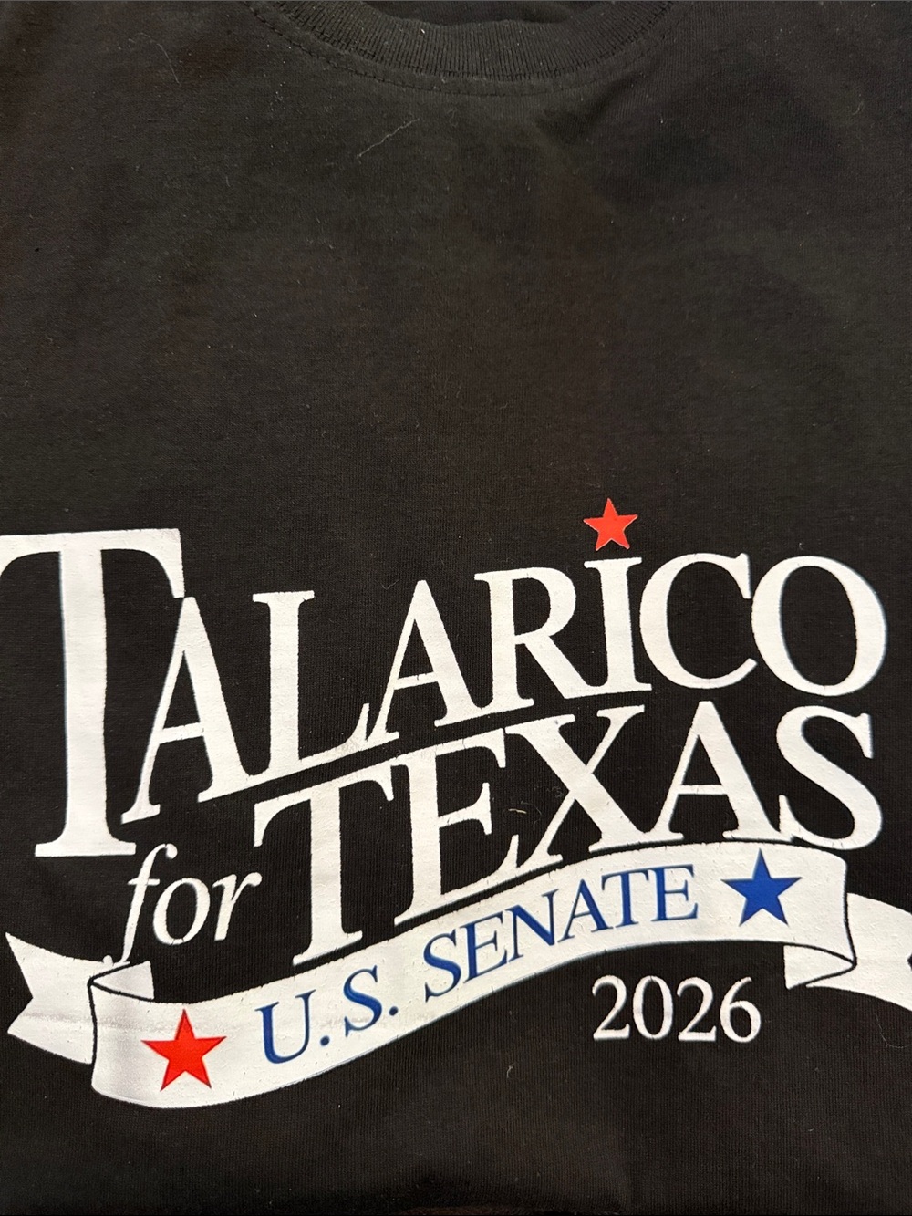 Black 'Talarico for Texas' U.S. Senate 2026 Adult Tee